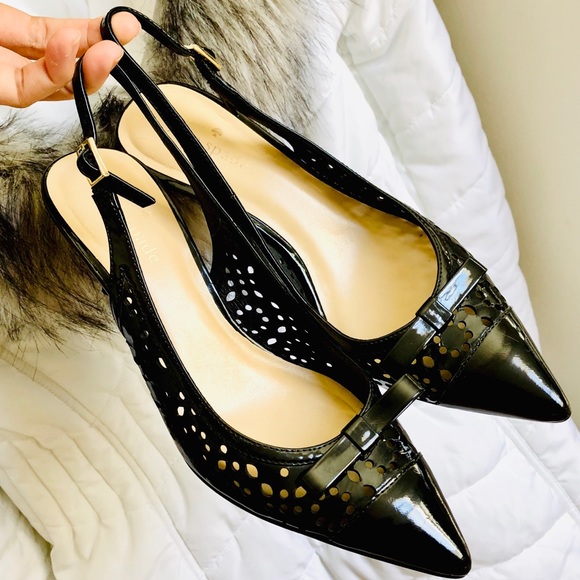 SOLD⚡️KATE SPADE⚡️Bow Patent Leather Slingback Heels_6M - Picture 2 of 8
